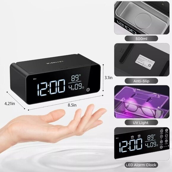 Wishluck MH001 Multi-Functional Ultrasonic Jewelry Cleaning Machine & LED Clock - Picture 7 of 9